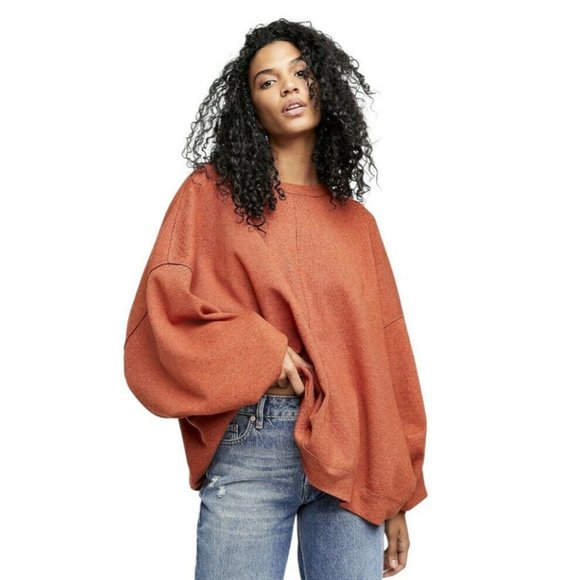 Free People Sweaters - Free People Uptown Sweater Burnt Orange Slouchy XS